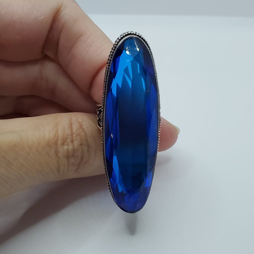 Blue Quartz Ring - 925 Stamped